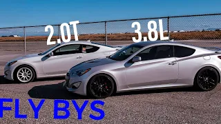 hyundai genesis coupe (straight pipe fly bys) 2.0t & 3.8