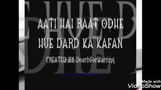 Aati hai raat odhe hue dard ka kafan dj sajid ali mix by sad song