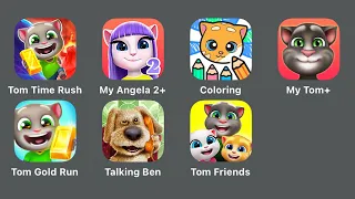 7 Tom & Friends Games (With Stylus) Tom Time Rush,My Talking Angela 2+,Talking Ginger Coloring