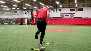 Outfield Drills using a Speed Ladder and Tennis Balls
