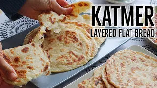 Turkish "Katmer" Layered Flat Bread - No Yeast - Easy Method