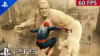 (PS5) SpiderMan 2 Gameplay Defeating Sand Man | First Boss Fight in SpiderMan 2 | 60FPS.