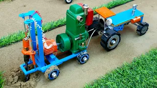 diy tractor mini petrol pump science project || drilling machine || @Mini Creative || keepvilla