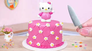 Cutest Pink Cake 🎁 How To Make Miniature HELLO KITTY Birthday Cake 💗 Best Mini Cakes Idea