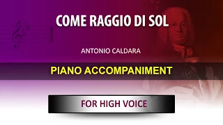 Come raggio di sol / Karaoke piano / Antonio Caldara / High voice