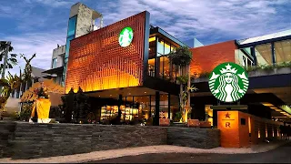 Evening Starbucks Cafe Ambience with Clouds and Relaxing Jazz Music for Study, Work, Relax