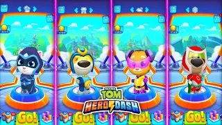 Talking Tom Hero Dash - Moonlight Angela, Hurricane Hank, Rockstar Ginger, Red Flame Ben, Running