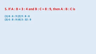 5. If A : B = 3 : 4 and B : C = 8 : 9, then A : B : C is || edu214