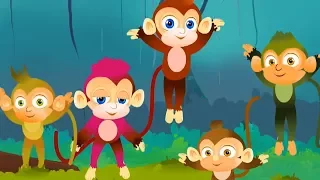 Five little monkeys | Nursery Rhymes | Kids songs | Baby Video
