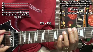 🎄 How To Play RUN RUN RUDOLPH Chuck Berry On Guitar Tutorial @EricBlackmonGuitar