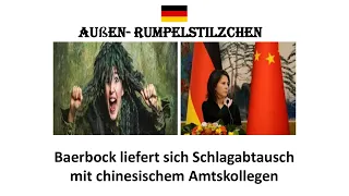 Deutsches Aussen Rumpelstilzchen in China Baerbock in China eingetroffen