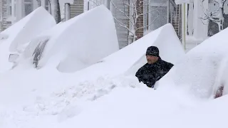 Сильнейший за 80 лет снегопад в Мадриде (Испания), есть жертвы стихии.