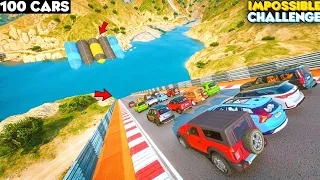 GTA 5 : Indian Cars Vs IMPOSSIBLE 100,000 Feet Sky 90° River Jumping Challenge 🔥 GTA 5 MODS!