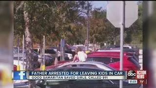 Father arrested for leaving children in hot car in Walmart parking lot