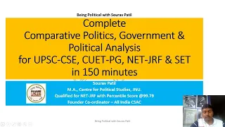 Complete Comparative Politics, Government & Political Analysis in 150 Minutes CUET-PG NET-JRF UPSC