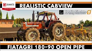 FS 19 🚜 Realistic CAB VIEW | FIATAGRI 180-90 OPEN PIPE | Pure Sound in aratura #nicko87