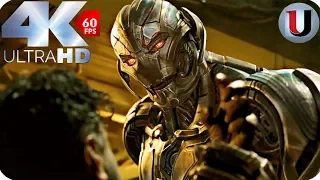 The Avengers vs Ultron First Fight Scene - Avengers Age Of Ultron MOVIE CLIP (4K HD)