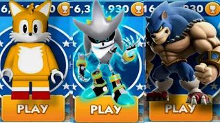 Sonic Dash - Lego Tails VS Metal Silver Sonic VS Omega Dash _ Movie Sonic vs All Bosses Zazz Eggman