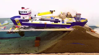 LEGO Dam Breach Experiment - Tsunami And Flood Disaster Against LEGO Ship