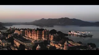 Bird's Eye View Of Lakes And Houses In Udaipur, India During Sunrise - 1180190