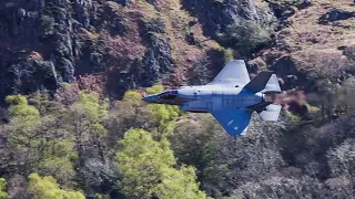 F35-B Jets from RAF Marham LOW LEVEL training over Ullswater in the Lake District UK. 21/4/22