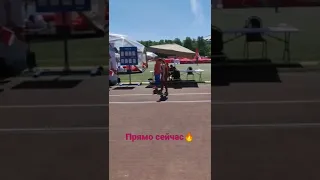 Саша Трусова в Лужниках на соревнованиях по прыжкам в длину💪