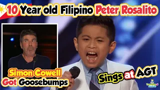 Simon Cowell got Goosebumps dahil sa 10 Year Old Filipino Boy Peter Rosalita singing at AGT