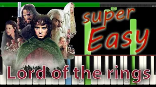 Lord of the rings | SUPER EASY Piano tutorial | FREE MIDI