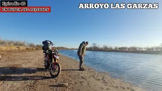 Buscando el pejerrey, costiando el Arroyo las Garzas en moto // pesca y cocina en lobos, MJ-PESCA