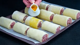 It saves my time! An appetizer made of pastry dough and minced meat