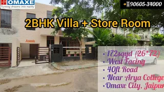 Urgent 2BHK + Store Room Villa for Sale| Omaxe City, Ajmer Road| Jaipur