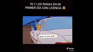 los Simpson en auto