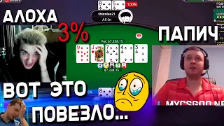 ПАПИЧ vs АЛОХА! ЛАСТ КАТКА В ПОКЕР на 5 000 $! 3%...