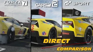 Forza 7 vs GTSport vs Project Cars 2 | Direct Comparison