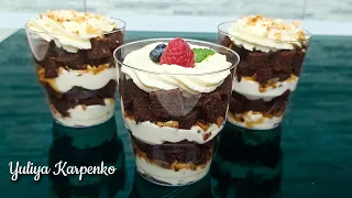 dessert in a glass ► trifle snickers ► chocolate cake in a glass