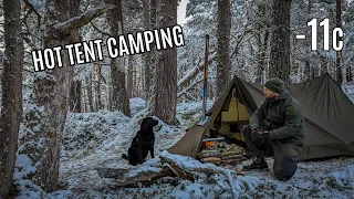 Early Winter Hot Tent Camping In Sub-zero Temperatures