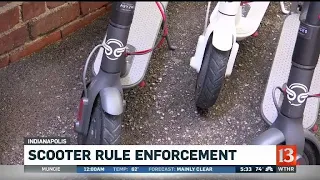 Scooter parking rule enforcement