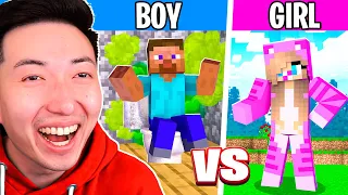 Reacting to BOYS vs GIRLS in MINECRAFT! (Animation)