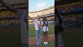 Los Angeles Sparks 1st Round Picks throw out 1st Pitch #shorts