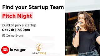 Find Your Startup Team: Pitch Night in Tokyo, Japan (Hosted by Le Wagon)