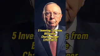 Charlie Munger:5 Investing Advice That'll Make You RICH