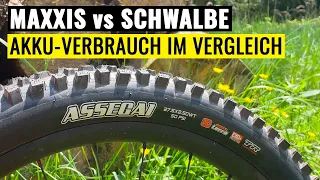 E BIKE AKKU Verbrauch: MAXXIS vs SCHWALBE REIFEN im Vergleich