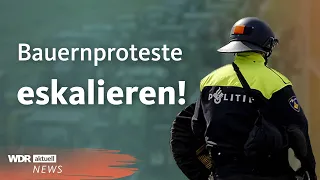 Niederlande: Bauernproteste eskalieren - Polizei schießt auf Traktor | WDR Aktuelle Stunde