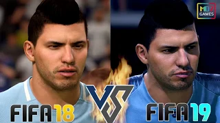 FIFA 18 vs FIFA 19 ● СРАВНЕНИЕ ЛИЦ ИГРОКОВ МАНЧЕСТЕР СИТИ ● FACES OF PLAYERS MANCHESTER CITY