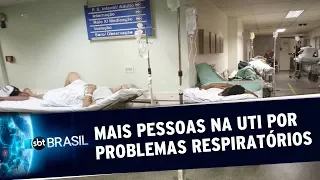 Internações por problemas respiratórios disparam em todo o país | SBT Brasil (27/03/20)