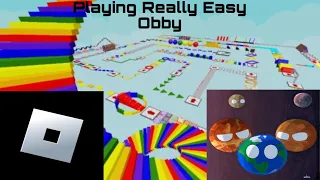 Playing Roblox ‘Really Easy Obby’