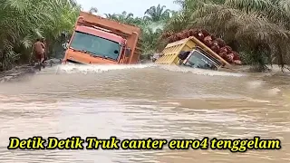 Detik Detik Truk canter Euro4 tenggelam