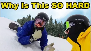 Expert Skier Tries Snowboarding