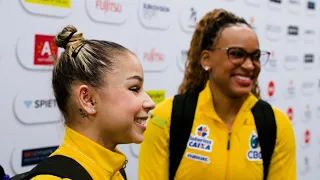 Rebeca Andrade & Flavia Saraiva (BRA) Ready to Give 110% in Paris 2024 - Floor Final Interview