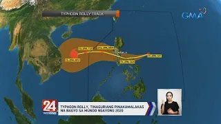 24 Oras: Bagyong Rolly, tinaguriang pinakamalakas na bagyo sa mundo ngayong 2020